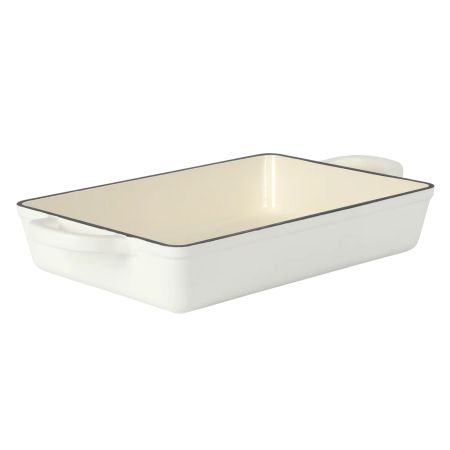 Crock-Pot Artisan 13 Inch Enameled Cast Iron Lasanga Pan in Linen